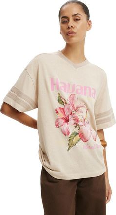 Cotton On Womens V Neck Vacay Graphic Tee in Havana Almond Cream at Nordstrom, Size Xx-Large