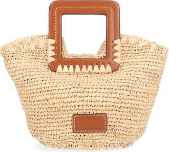 Staud Natural Shirley Mini Woven Tote Bag