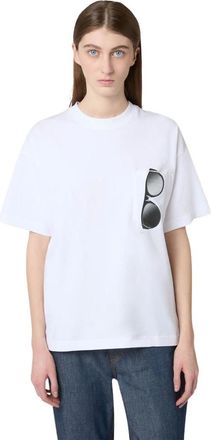 Moschino Printed cotton jersey T-shirt - female - Moschino - T-Shirts - White - 2XS - Tops