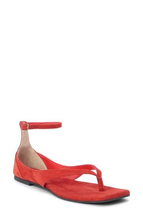 Matisse Footwear Kerry Ankle Strap Sandal in Red Suede at Nordstrom, Size 10
