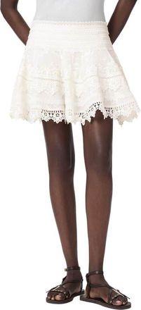 AllSaints Lillith Lace Miniskirt in Dove White at Nordstrom, Size 12