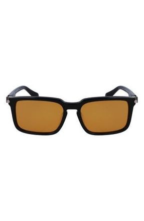 Ferragamo Gancini Evolution 56mm Rectangular Sunglasses in Black/orange at Nordstrom Rack