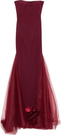 V:PM ATELIER Abito lungo Ariana senza spalline - Rosso