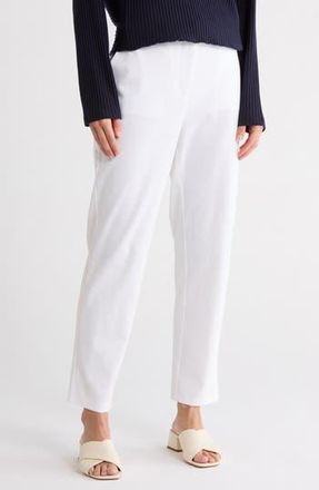 Eileen Fisher High Waist Ponte Knit Slim Ankle Pants in White at Nordstrom Rack, Size Xx-Small