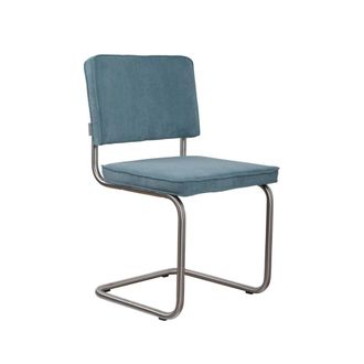 Zuiver Silla de comedor de terciopelo azul ridge