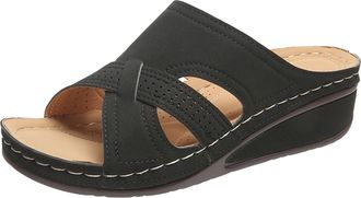 Generic 2026 Womens Shoes Platform Sandals Fashionable Bohemian For Women (Black, 6.5)