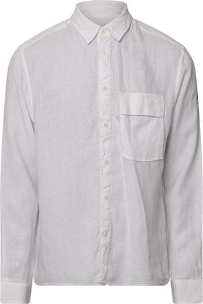 Belstaff Mens Dyed Linen Scale Shirt in White - Size X-Large