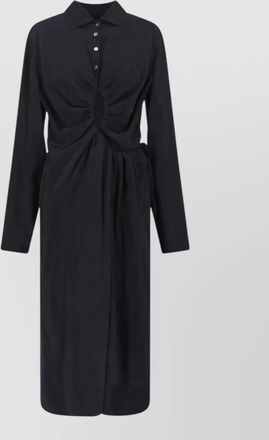 Maison Margiela midi dress long sleeves ruched detail