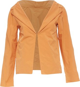 Marni orange nylon blend notch lapel single breasted cropped blazer IT36 XXS