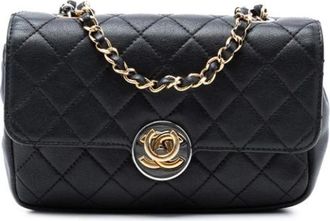 Chanel Pre-owned Vintage Quilted Crossbody Bag - Dames - Vintage Schoudertas - Zwart - ONE Size - Leer - Vintage