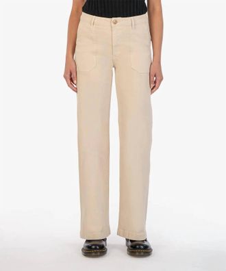 Kut from the Kloth Meg High Rise Wide Leg Jeans In Beige