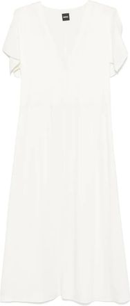BOSS V-neck midi dress - White