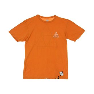 HUF T-Shirts, male, Orange, Size: XL Rust Short Sleeve Crew Neck Tee