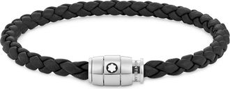 Montblanc Flechtarmband aus Leder und Stahl 3 Rings