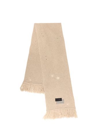 Maison Margiela Wool Blend Scarf With Distressed Effect-Uomo