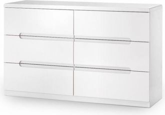 Julian Bowen Manhattan Chest of 6 Drawers 1.3m White - Julian Bowen | TJ Hughes