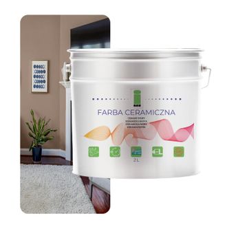 OEM Pintura Cer&aacute;mica Lavable Para Paredes, Color Marr&oacute;n Claro Caf&eacute; Con Leche, 2 Litros