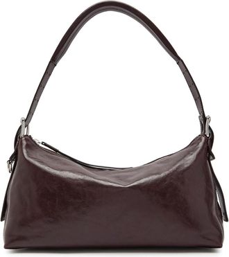 Christophe Lemaire Belted Baguette Leather Shoulder bag - Dark Brown - One Size