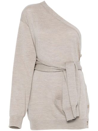 Moschino virgin wool sweater - women - Virgin Wool - 46 - Brown