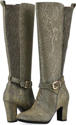 White Mountain Teals Boots Womens Green Round Toe Block Heel HTAT1792
