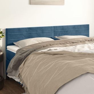 vidaXL Cabeceros 2 Unidades De Terciopelo Azul Oscuro 100x5x78/88 Cm Vidaxl