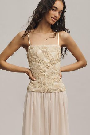 endless rose Textured Drop-Waist Midi Dress