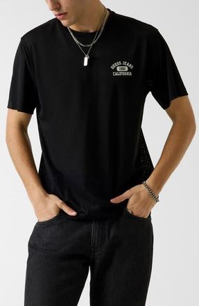 Guess Logo Graphic Mesh T-Shirt in Jblack-Black at Nordstrom, Size Xx-Large