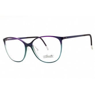 Silhouette Ladies Blue Cat Eye Eyeglass Frames SPXIllusionFullrim160175
