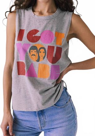 Chaser Sonny And Cher I Got You Babe Top In Heather Grey