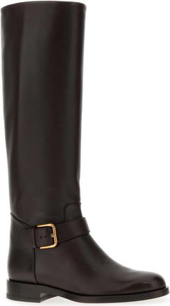 Dolce & Gabbana Womens Calf Leather Boot Black