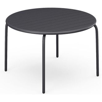 Vente-Unique Tavolo tondo da giardino D.110 cm in Metallo Antracite MIRMANDE