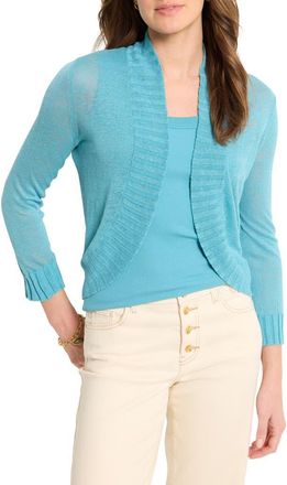 Nic+Zoe Linen Blend Bolero Cardigan in Blue Riveria at Nordstrom, Size X-Small