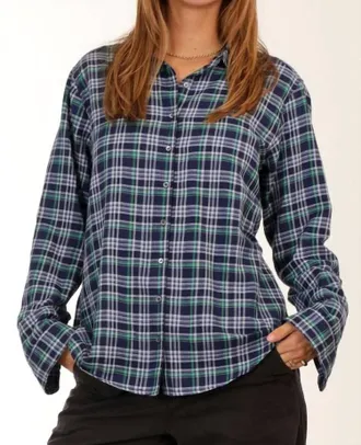 Xirena Womens Scout Shirt In Forest Blue Plaid