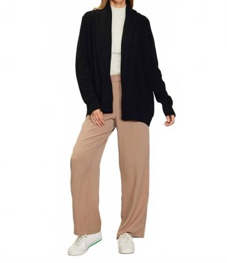 Skies Are Blue Clothing Long Sleeve Shawl Collar Cardigan In Black