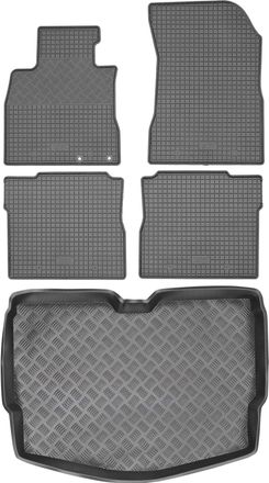 OEM Juego De Alfombrillas De Goma Para Coche Y Alfombrilla Para Maletero Para Nissan Note Ii Hatchback (2013)