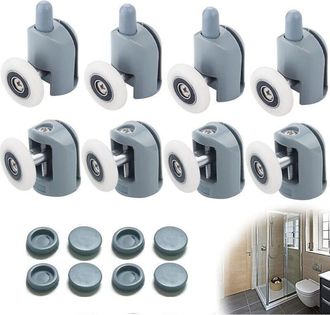 OEM Juego De 8 Rodillos Para Puerta Corredera De Ducha, Rodillos De 23 Mm Para Mampara De Ducha, 4 Superiores Y 4 Inferiores