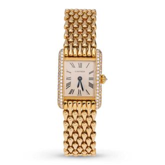 Cartier Pre-owned Cartier Tank Louis Quartz Diamond White Dial Ladies Watch 8057