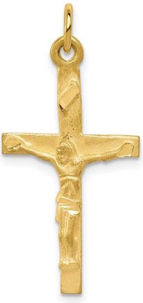 Diamond2Deal 10k Yellow Gold Solid Polished Crucifix Pendant