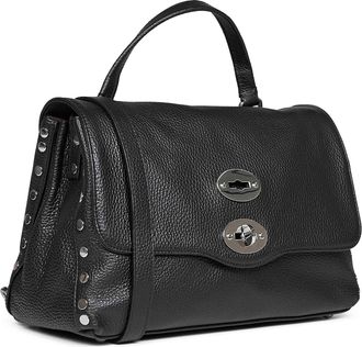 Zanellato Womens Handbag Postina Small Black Bovine Leather Handbags Hand Bags
