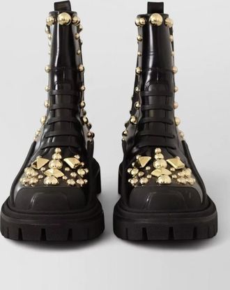 Dolce & Gabbana leather studded combat boots