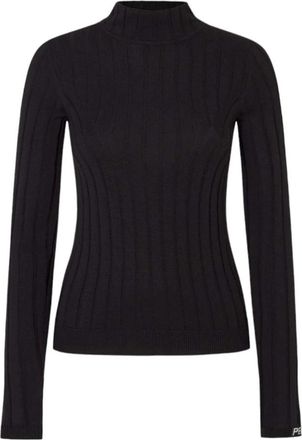 Pepe Jeans London Zwarte Geribbelde Katoen Wol Trui - Dames - Coltruien - Blauw - S - Katoen - Truien & Vesten