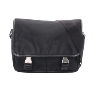 Prada Pre-owned Tessuto Saffi Nylon Saffiano Leren Schoudertas - Heren - Vintage Schoudertas - Zwart - ONE Size - Nylon - Vintage