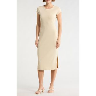 Boss Orange by Hugo Boss Elira Short Sleeve Sheath Dress in Open Beige at Nordstrom Rack, Size X-Large