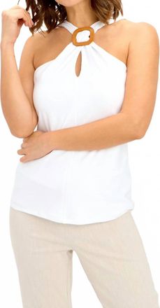 Frank Lyman Design Halter Neck Ring Detail Top In White