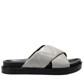 Aerosoles Linney Slide Sandal Grey Leather LINNEY-037 Womens