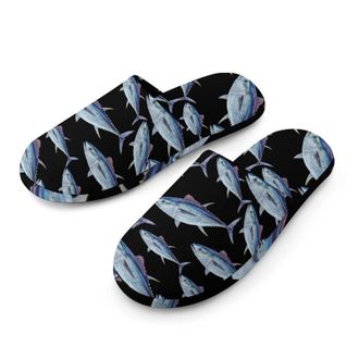 Generic Tuna Fish Mens Cozy Memory Foam Slippers Warm Cotton House Shoes Comfy Slipper for Indoor Outdoor