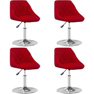vidaXL Sillas De Comedor Giratorias 4 Unidades Terciopelo Rojo Tinto Vidaxl