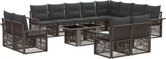 vidaXL Conjunto De Sof&aacute;s De Jard&iacute;n 13 Uds. Gris Y Gris Oscuro Vidaxl