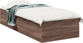 vidaXL Vidaxl - Estructura De Cama Madera De Ingenier&iacute;a Roble Marr&oacute;n 90x200 Cm
