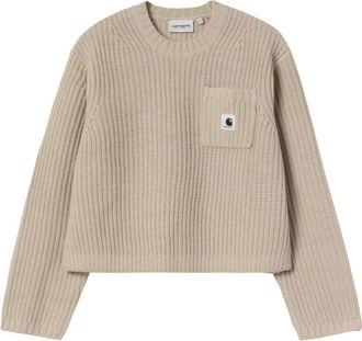 Carhartt Work in Progress Mira Sweater - Dames - Ronde hals truien - Beige - S - Wol - Truien & Vesten